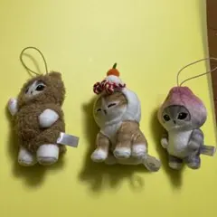 Mofusandねこぬいぐるみ ストラップ付き　 3体　アミューズメント品