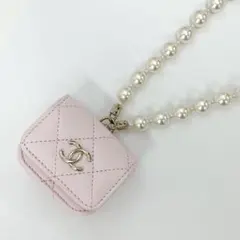 シャネル ココマーク マトラッセ ラムスキン パール airpodsケース