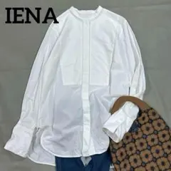 IENAイエナ クレリックバンドカラーロングシャツ