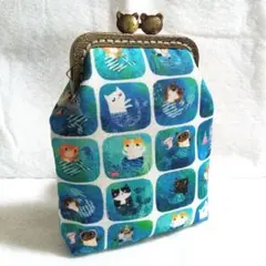 ハンドメイド　がま口ポーチ　タバコケースなど　猫魚姫
