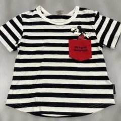futafuta ディズニー ミッキー ボーダーTシャツ 110cm 綿100%