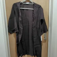 【新品未使用】Pyumosso ダークブラウン レース装飾 ロングカーディガン