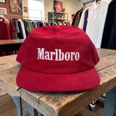 マルボロ Marlboro コーデュロイキャップCAP ハトメ仕様 刺繍ロゴ