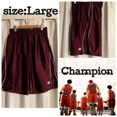 Champion★¨̮バスケットボール バスパン バーガンディ メンズLargeのサムネイル