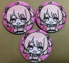 のあ 刺繍缶バッジ カラフルピーチ