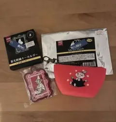 ムーミンシリコンミニポーチ＆蓄光刺繍キーホルダーセット