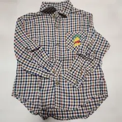 Pooh プーさん チェック柄 長袖シャツ 110