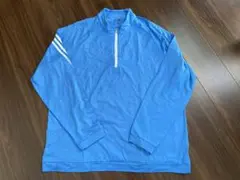 adidas ハーフジップ ジャージ ライトブルー XL