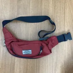 レッド メッシュ ボディバッグ