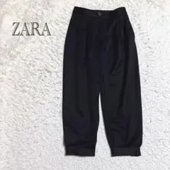 ザラ　ワイドパンツ　ブラック　EUR S ストレッチ　M相当　ゆったり