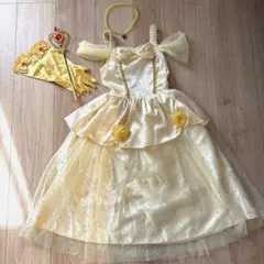 ディズニープリンセス　ベル風ドレス　110cm アクセサリー付