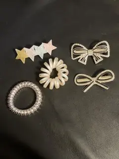 リボン 星 ヘアピン ヘアクリップ バレッタ リングゴム 全部セット