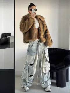 SHEIN ファーコート 未使用、美品