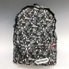 美品◎アウトドア　リュック　キャンバス　ブラック　スヌーピー柄　3164