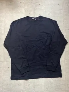GUジーユーヘビーウエイトビッグTシャツ ネイビー　長袖 Tシャツ Lサイズ