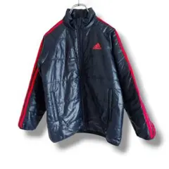 adidas キッズ ジャケット 140 中綿 軽量 通学 ネイビー