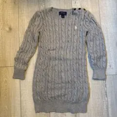 Polo Ralph Lauren グレー 長袖 ニットワンピース