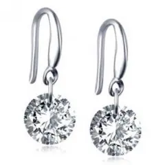 YZG キラキラ ピアス レディースイヤリング 耳スタッドシルバー フックピアス