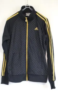 adidasドット柄トラックジャケット ゴールドCLIMALITE