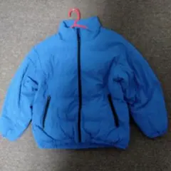 青い中綿コート ジップアップ