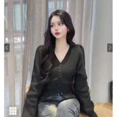 Vネックリブニットカーディガン[an1682]