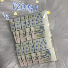 334 お花　 両面柄　挟みタグ　刺繍タグ＊20枚　ピスネーム　ハンドメイド