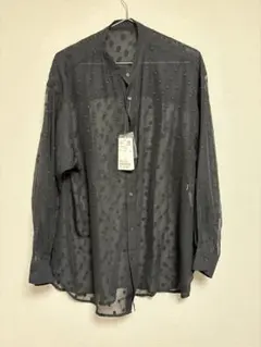 コーエンブラックドット柄長袖シャツ Lサイズ