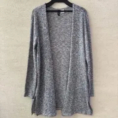 H&M DIVIDED 長袖　カーディガン　 　ロング　グレー　Sサイズ
