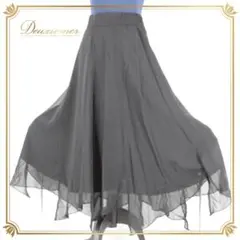 【美品 日本製社交ダンス衣装】スカート レッスンウェア 練習着 Lサイズ 黒