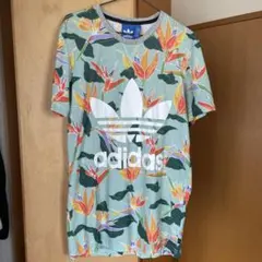 アディダス オリジナルス 花柄 ロングTシャツ ワンピース