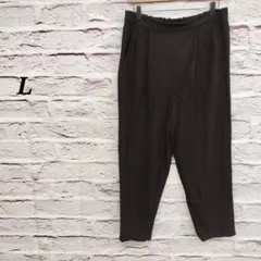 【L】 テーパードパンツ イージーパンツ ウエストゴム ブラック