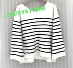 【 LOWRYS FARM 】Vネック セーター ボーダー M