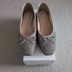美品！EVOL グレー グリッター フラットシューズ
