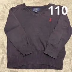 Polo Ralph Lauren ネイビー Vネックセーター 4T