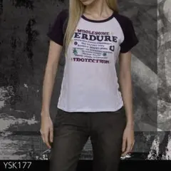 Y2K フェアリーグランジ バイカラー ロゴT シャーリングT トップス