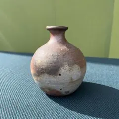 希少】柿崎楽昌 洞爺窯 辰砂釉 窯変 一輪挿し 小花瓶 刻印「楽昌」有