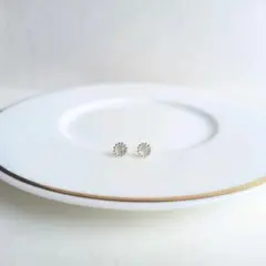 ムーンストーン　シルバー　サージカルステンレスピアス