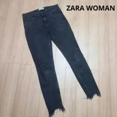 ZARA WOMAN プレミアムデニムコレクション クラッシュスキニー ブラック