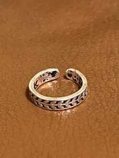 シルバー925 メキシカンジュエリーヴィンテージリング細み小ぶり 葉模様 リング