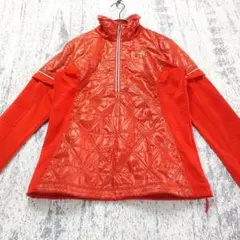 a1131【美品】プーマ　ハーフジップジャージ　S　赤　2way　裾ドロストのサムネイル