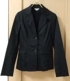 テーラードジャケット コットン ブラック ベーシック ストレッチ