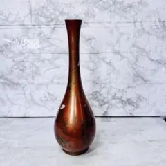 伝統工芸】高岡銅器 鋳銅花瓶 峰雲作 鶴首 一輪挿し 共箱付き - メルカリ