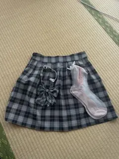 チェック柄プリーツスカートセット