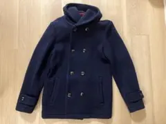 HIBECK ウール ピーコート ネイビー 厚手 アウター メンズ 秋冬