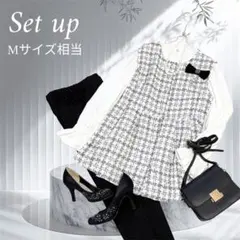 【Mサイズ相当】ママスーツ　パンツスーツ　セットアップ　フォーマルセット　卒園式