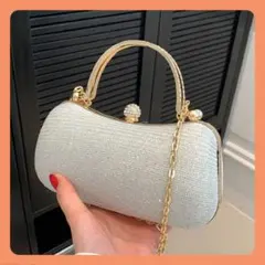 シルバーグリッタークラッチバッグ