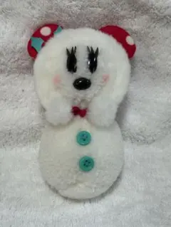 ミニーマウス ぬいぐるみバッジ　スノースノー2016