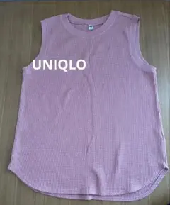 UNIQLO ピンク ワッフル ノースリーブ M