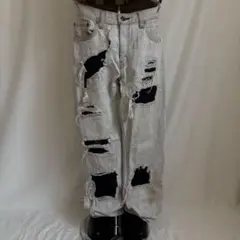 00s archive damage denim pants grunge y2