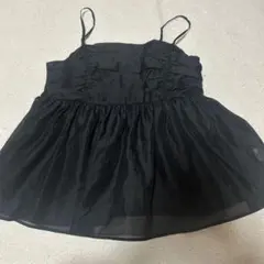 フリル付きブラックキャミソール　Ｌ